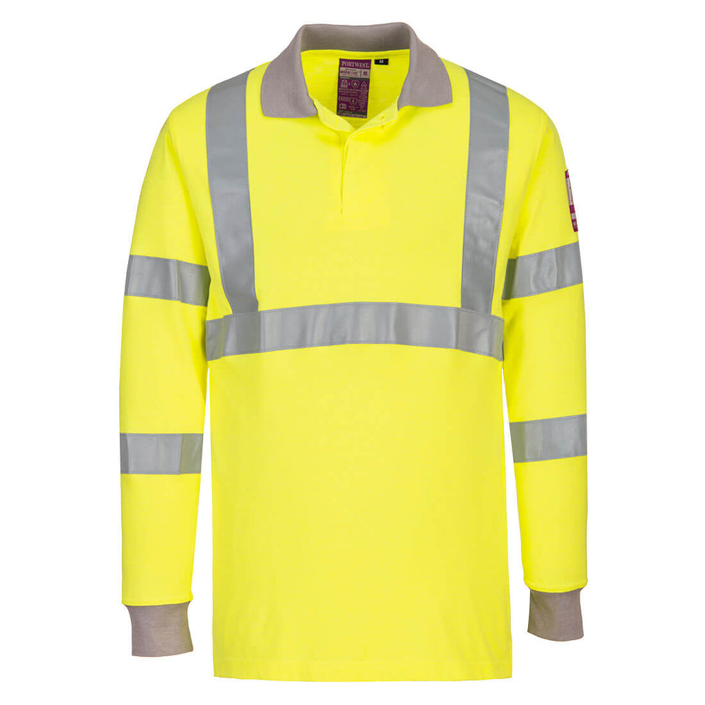 Portwest FR Modaflame antistatisch signalisatiepoloshirt met lange mouwen