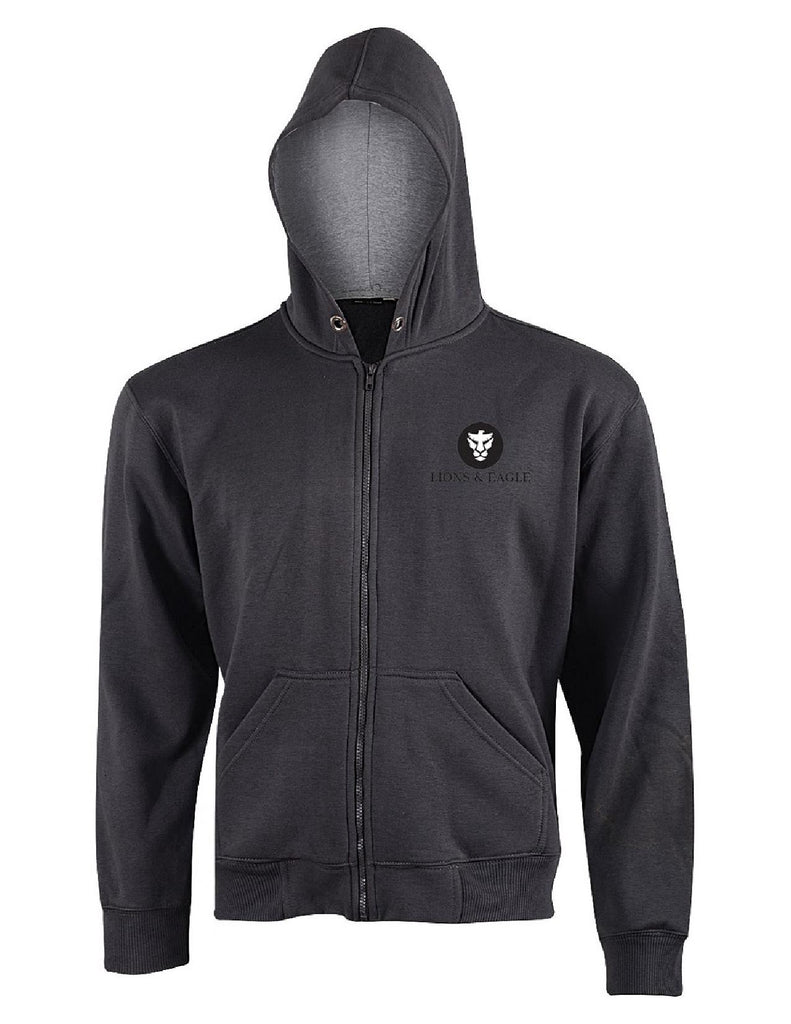Lions & Eagle Black Zip-Up Hoodie – Men's Casual Hooded Sweatshirt | Comfortable & Stylish Everyday Wear
