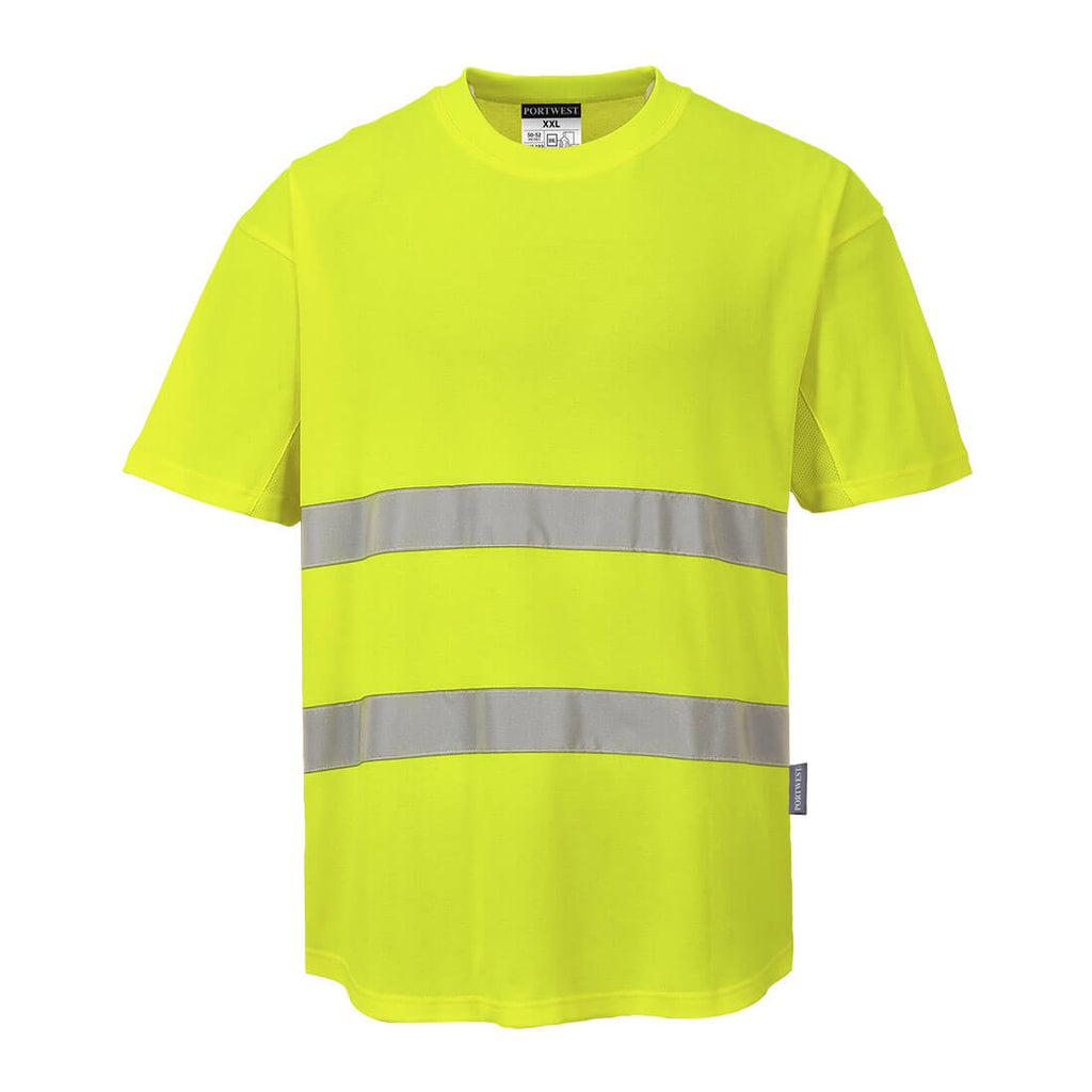 Portwest Hi-Vis Katoen Comfort Mesh Inzetstuk T-shirt S/S