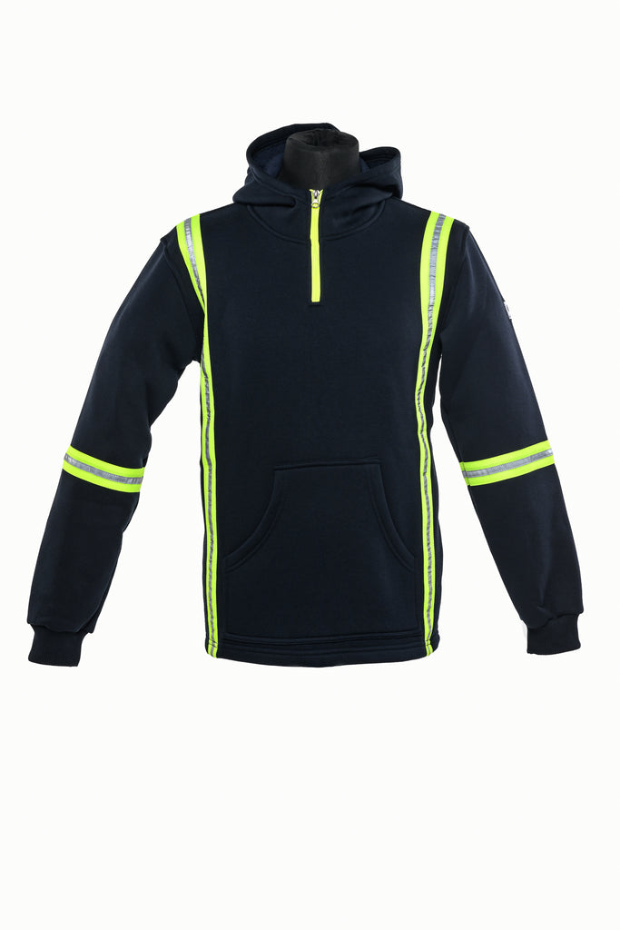 Hi-Vis Safety Work Hoodie – Reflective Pullover with Hood and Zipper | Lions & Eagle