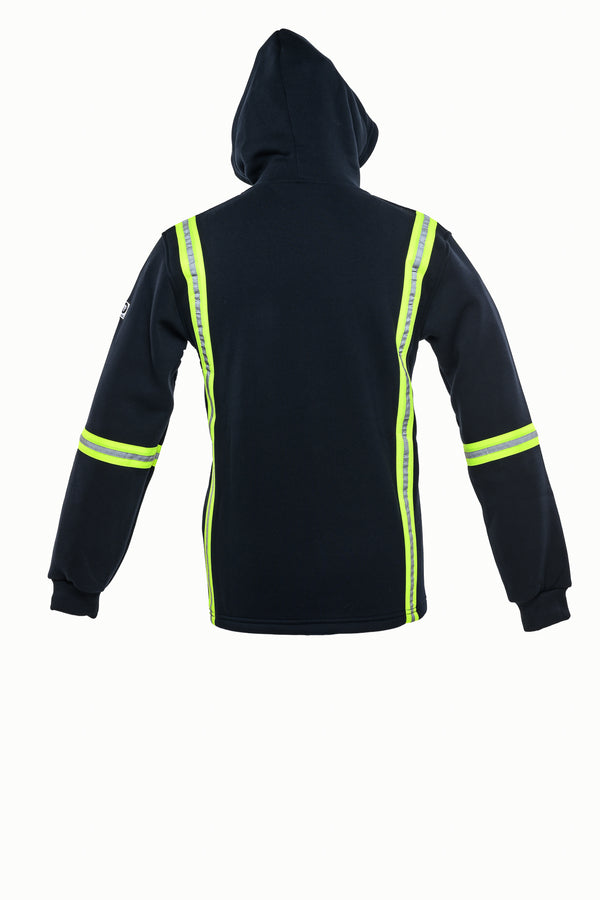 Hi-Vis Safety Work Hoodie – Reflective Pullover with Hood and Zipper | Lions & Eagle